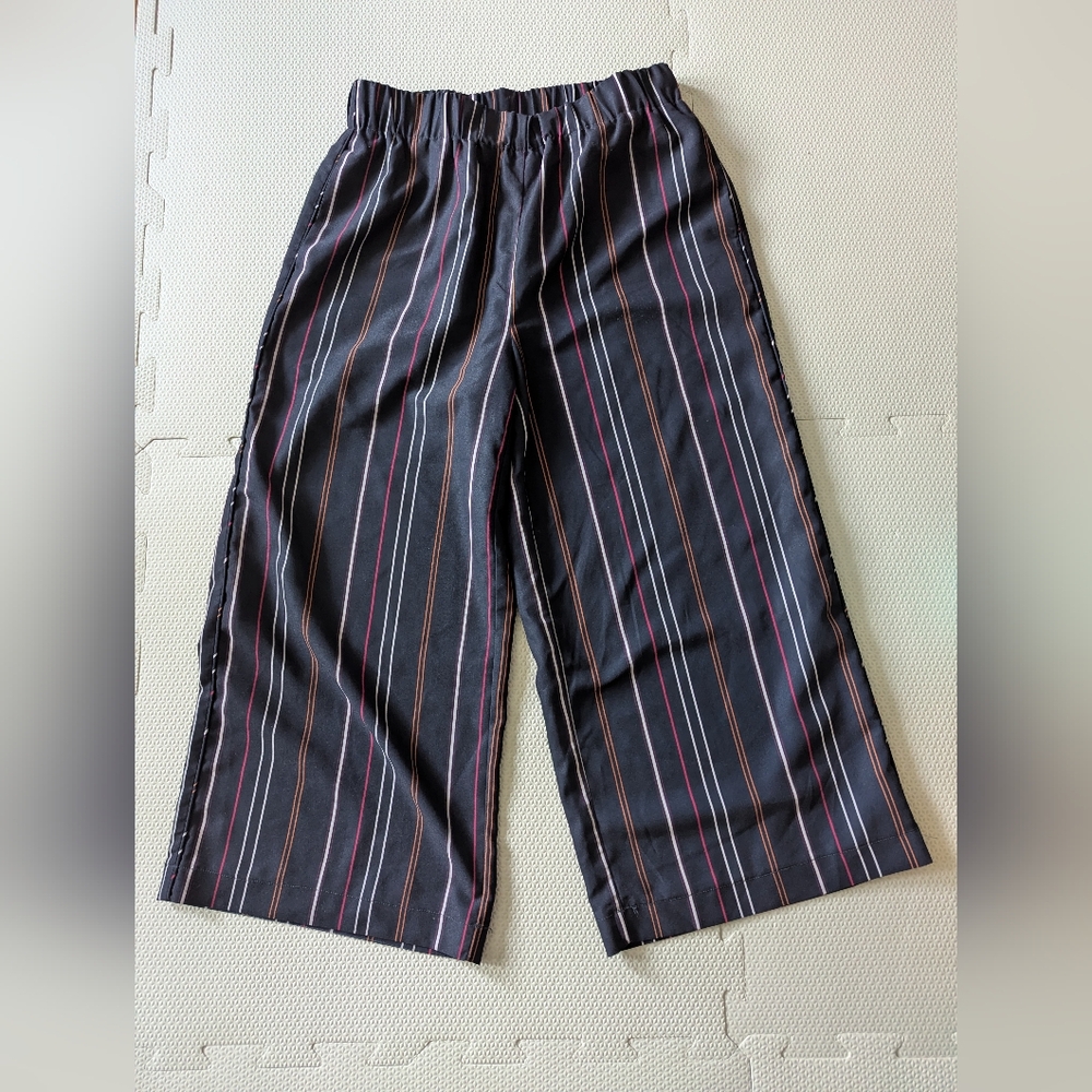 Frank & Oak Striped Wide Leg Cropped Bottoms